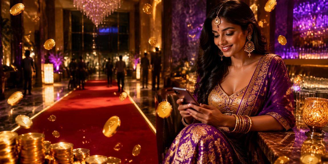 Mobile casino app showing Indian Rupee balance during slots play