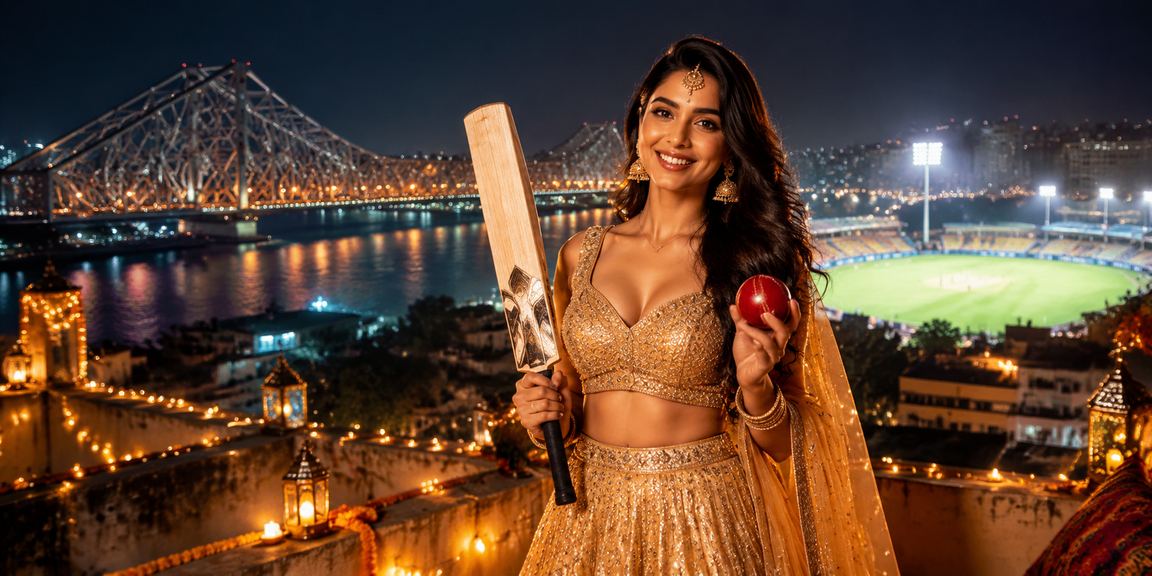 Kolkata player participating in live casino with traditional attire