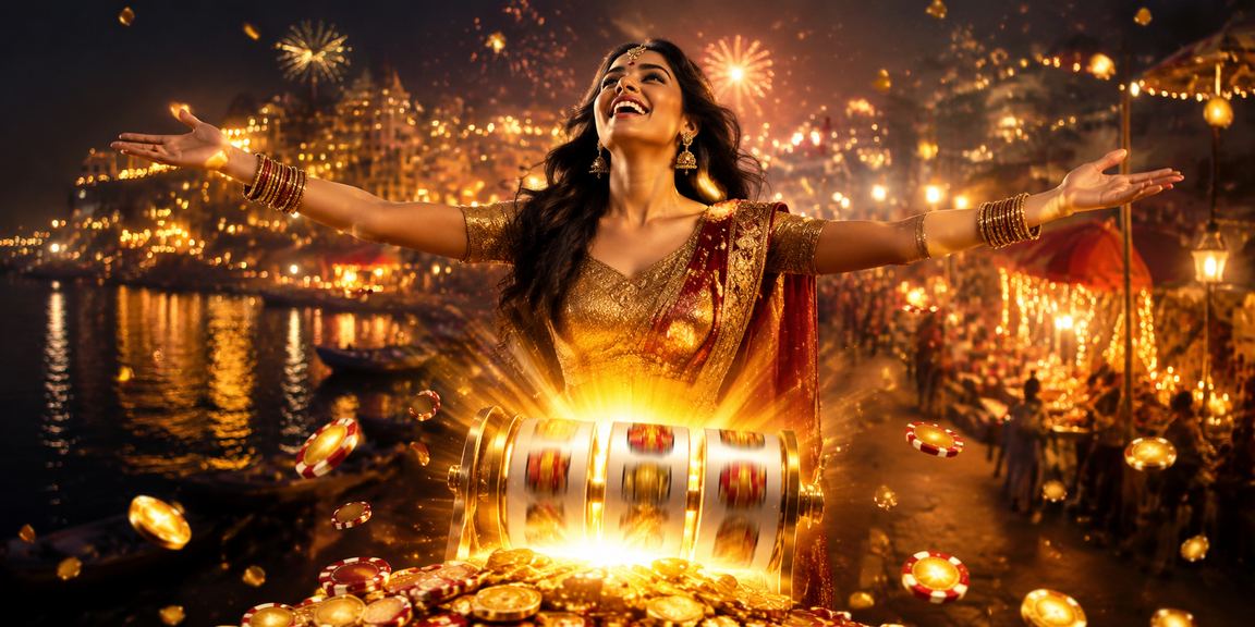 Live casino player near Varanasi ghats enjoying interactive gaming